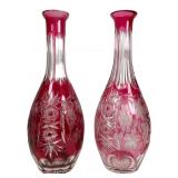 2 Vintage Nachtmann Traube Cut-To-Clear Decanters