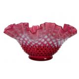 Fenton Cranberry Opalescent Hobnail Bowl