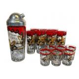 Vintage Cocktail Shaker with Glass Set