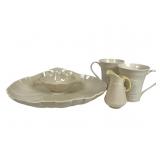 Lenox Chip and Dip with Belleek Mugs