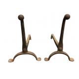 Pair Iron Fireplace Andirons
