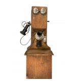 Antique Wooden Hand Crank Wall Phone
