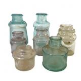8 Antique Glass Ink Bottles