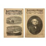 Two Harperï¿½s Weekly Civil War Magazines