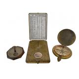 Three Compasses With Sun Watches