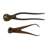 Two Iron Musket Ball Molds