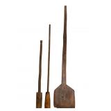 Primitive Wooden Mashers and Paddle
