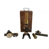 Brass Abney Levels, Microscope, Lens