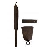 Iron Wedge, Entrenching Hoe, and Auger