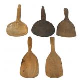 5 Primitive Wooden Paddles