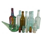 14 Assorted  Antique Glass Bottles