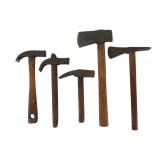 Five Vintage Hammers and Axes