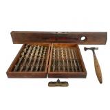 Drill Bit Set, Stanley Levels, and Ax Hammer