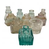 10 Assorted Glass Ink Bottles