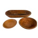 Two Out Of Round and Oval Dough Bowls