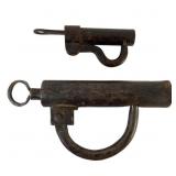 Two Antique Iron Gate Locks