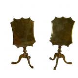 Two Antique Tilt-Top Brass Candle Reflectors