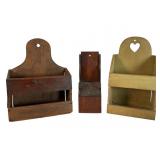 Three Wooden Wall Boxes