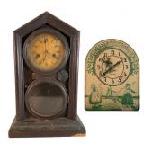 E. Ingraham Mantel Clock and Electric Tin Clock