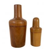 Two Wooden Treenware Apothecary Covers