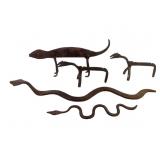 Five Wrought Iron Folk Lore Barn Figures