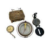 WWII W. & L.E. Gurley Compass, Miner Dip Compass,