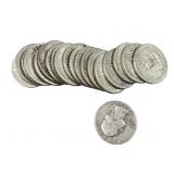 20 Silver Washington Quarters, Circulated