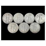 7 Standing Liberty Half Dollars 1936-1937