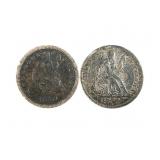 Silver Seated Liberty Dimes, 1850 & 1891