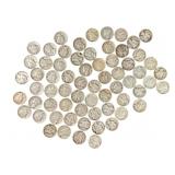 65 Circulated Silver Mercury Dimes