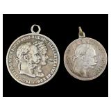Austro-Hungarian Silver Coin Pendants