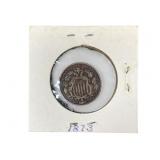 1873 Five Cent Shield Nickel, Circulated