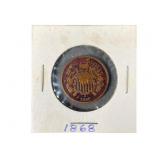 1868 Two-Cent Shield Coin, Circulated