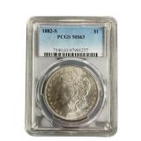 1882-S Morgan Silver Dollar, PCGS MS63