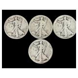 Four Standing Liberty Half Dollars