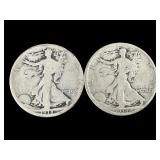 Two 1918-D Standing Liberty Half Dollars