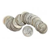 20 Silver Washington Quarters, Circulated