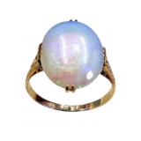 Antique 18k Gold Opal Ring, Size 5