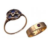 Antq 10k Sapphire & 12k GF Ruby Child Ring