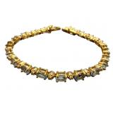 925 Vermeil Aquamarine Tennis Bracelet