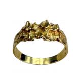 14k Yellow Gold Nugget Ring, Size 7.5