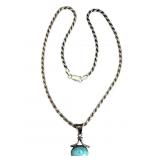 925 Silver Larimar Pendant Necklace