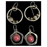Two Pairs of 925 Silver Earrings