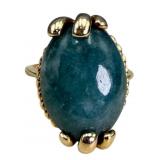 14k Gold Amazonite Ring, Size 6