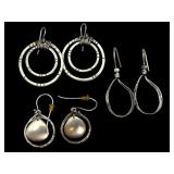 3 Pair 925 Retired Silpada Earrings