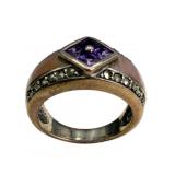 Suspicion 925 MOP, Marcasite & Amethyst Ring