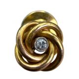 14k Gold Diamond Knot Lapel Pin