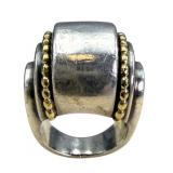 Lagos Caviar 925/18k Gold Ring, Size 4.5