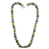 Sterling Silver Floral Gemstone Necklace