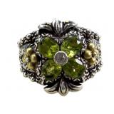 Barbara Bixby 925/18k Peridot Ring, Size 7